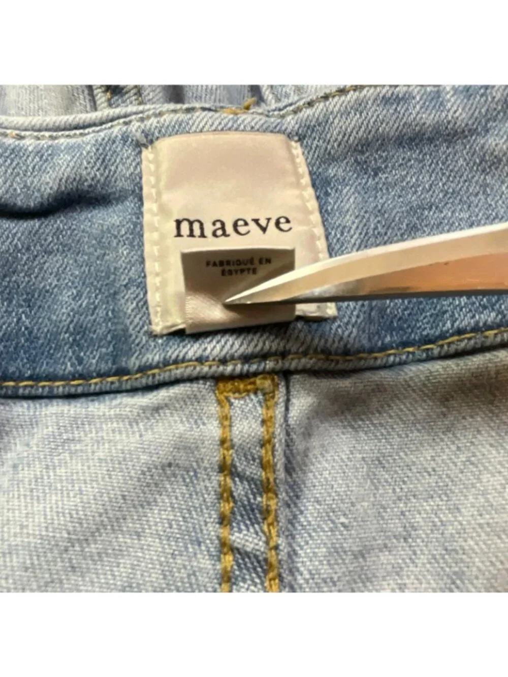 Maeve The Colette Wide Leg Jeans Womens 25 Blue High Rise Crop Denim Stretch